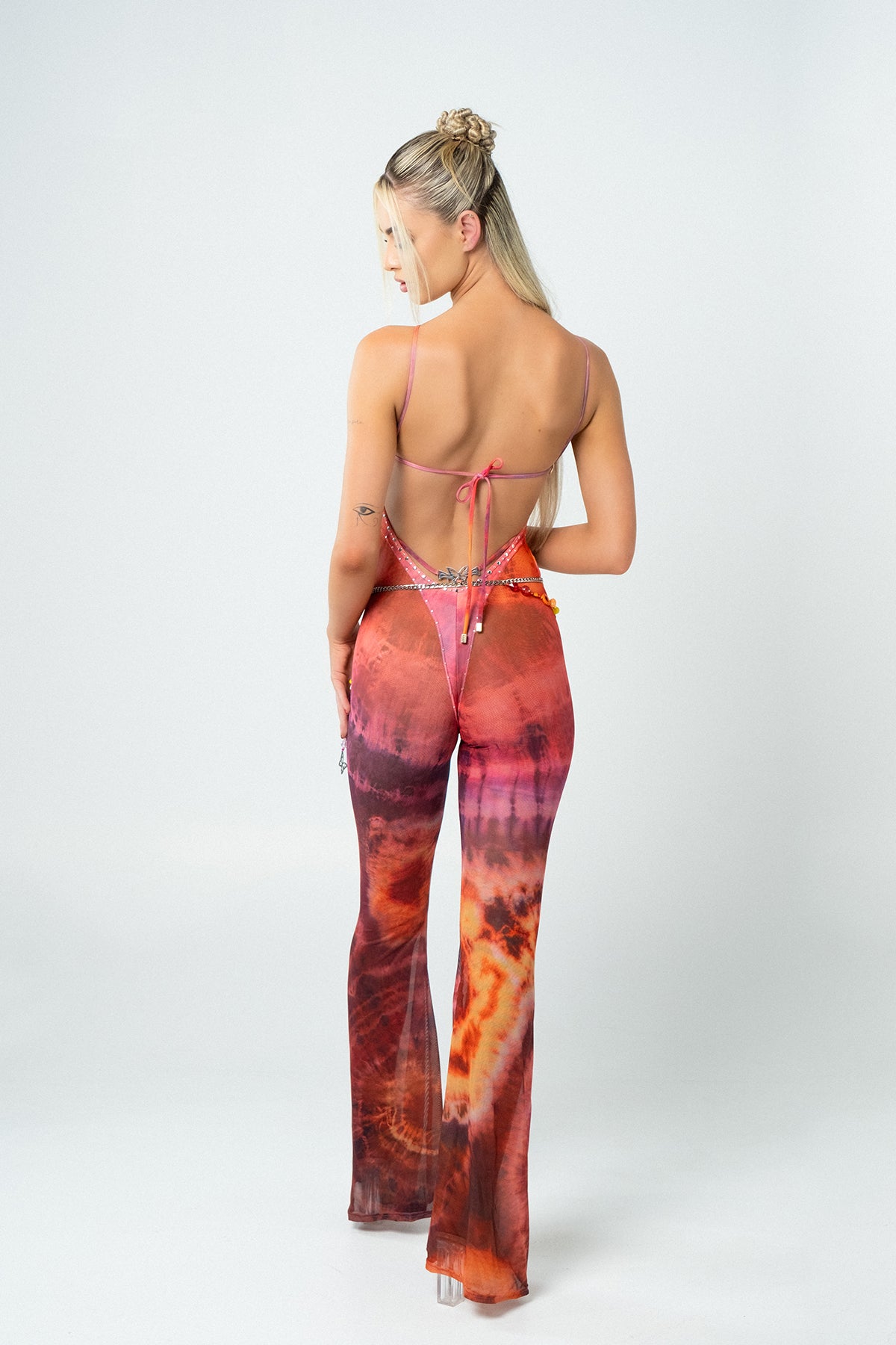 Tie dye 2024 flare jumpsuit